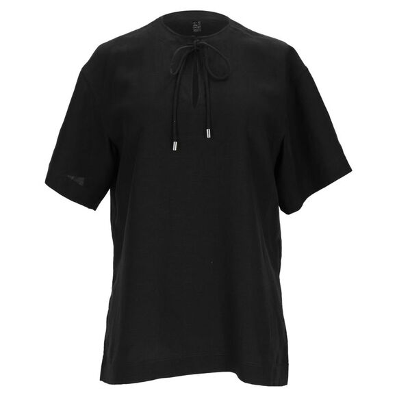 Totême Drawstring Detail Blouse in Black Lyocell - Picture 1 of 5